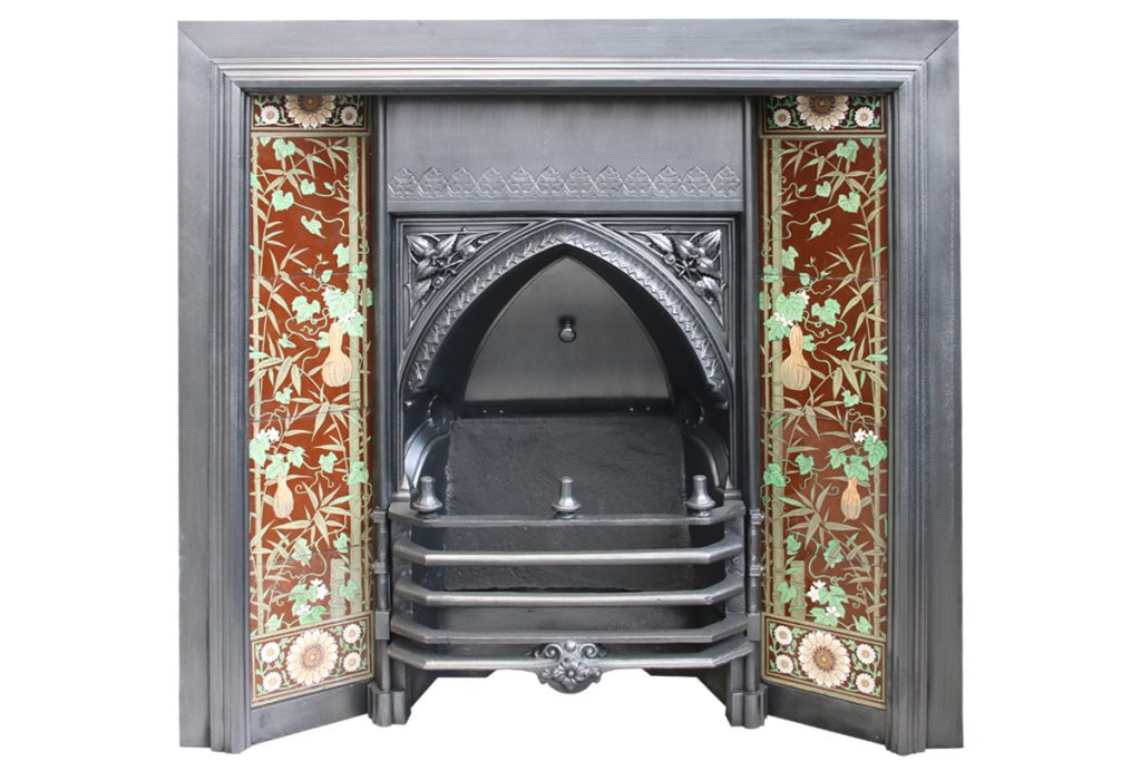 Large and rare Victorian Gothic fireplace insert-0