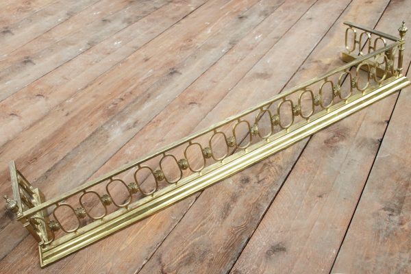 Antique early Victorian barss fireplace fender-0