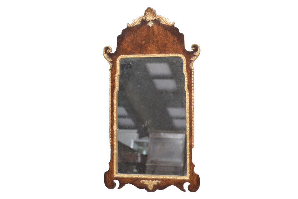 18th Century walnut and gilt wall mirror-0
