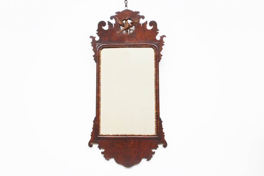 18th Century George II veneered walnut and gilt wall mirror-0