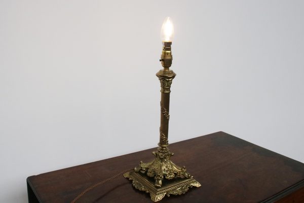 Victorian antique empire style gilt brass table lamp-0