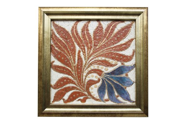 A framed, antique Victorian Royal and Doulton Lambeth tile.-0