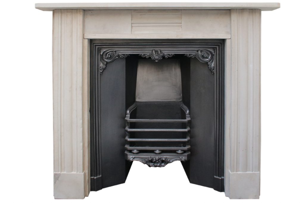 Antique Regency grey stone fireplace surround-0