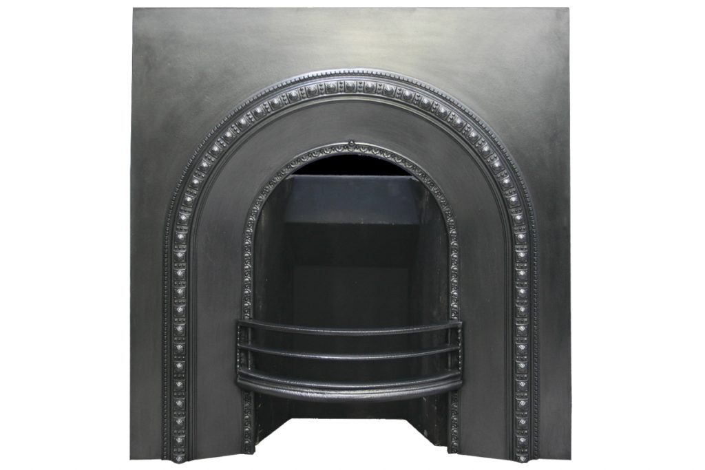 Antique cast iron arched fireplace insert-0