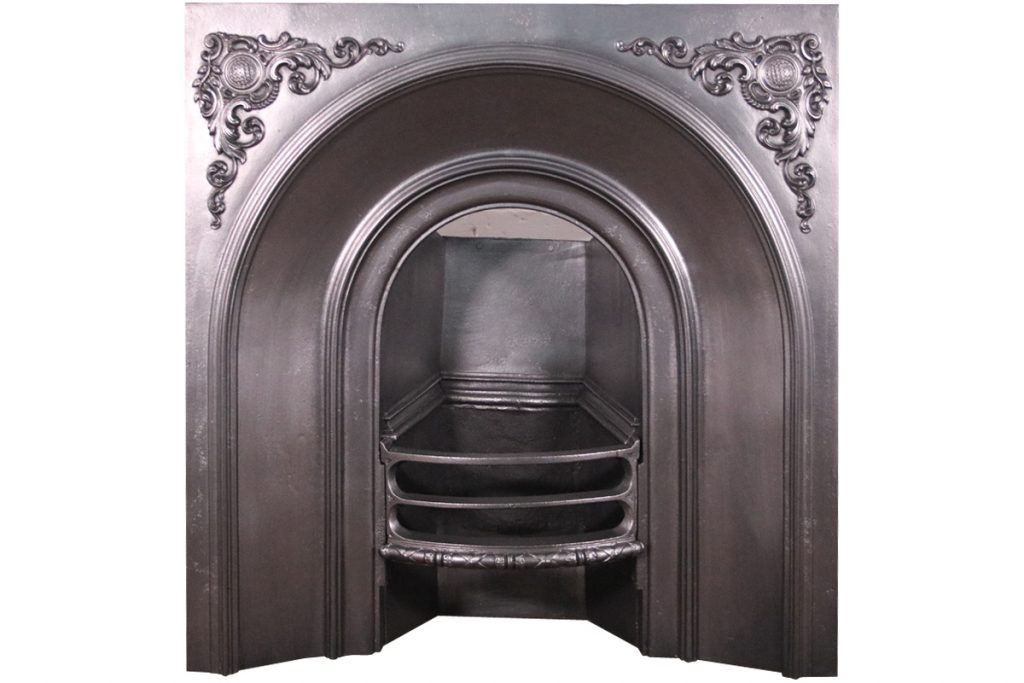 Restored Victorian cast iron fireplace insert-0