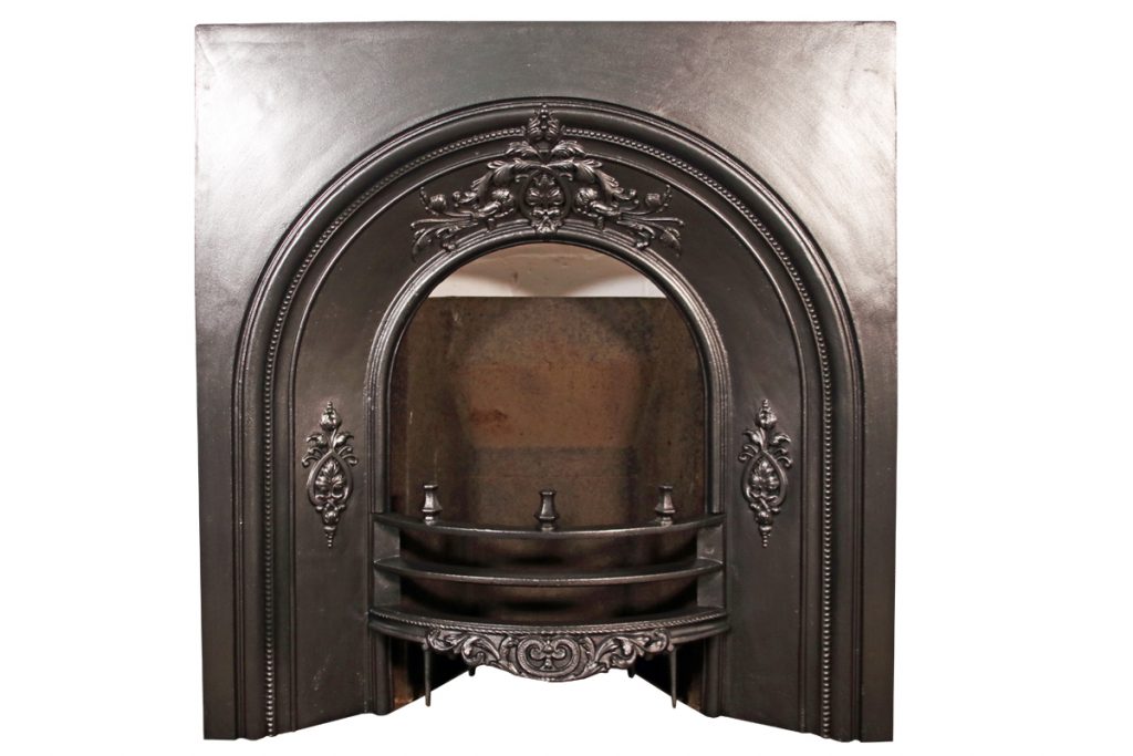 Reclaimed Victorian cast iron fireplace insert-0