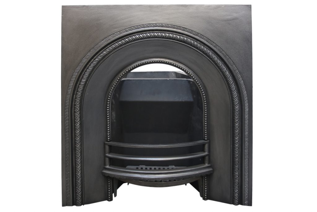 Antique mid Victorian cast iron fire grate -0