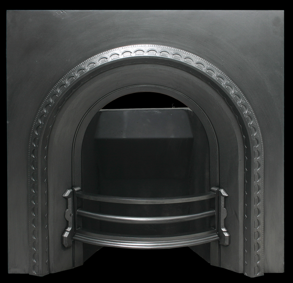 Victorian reclaimed arched fireplace insert-0