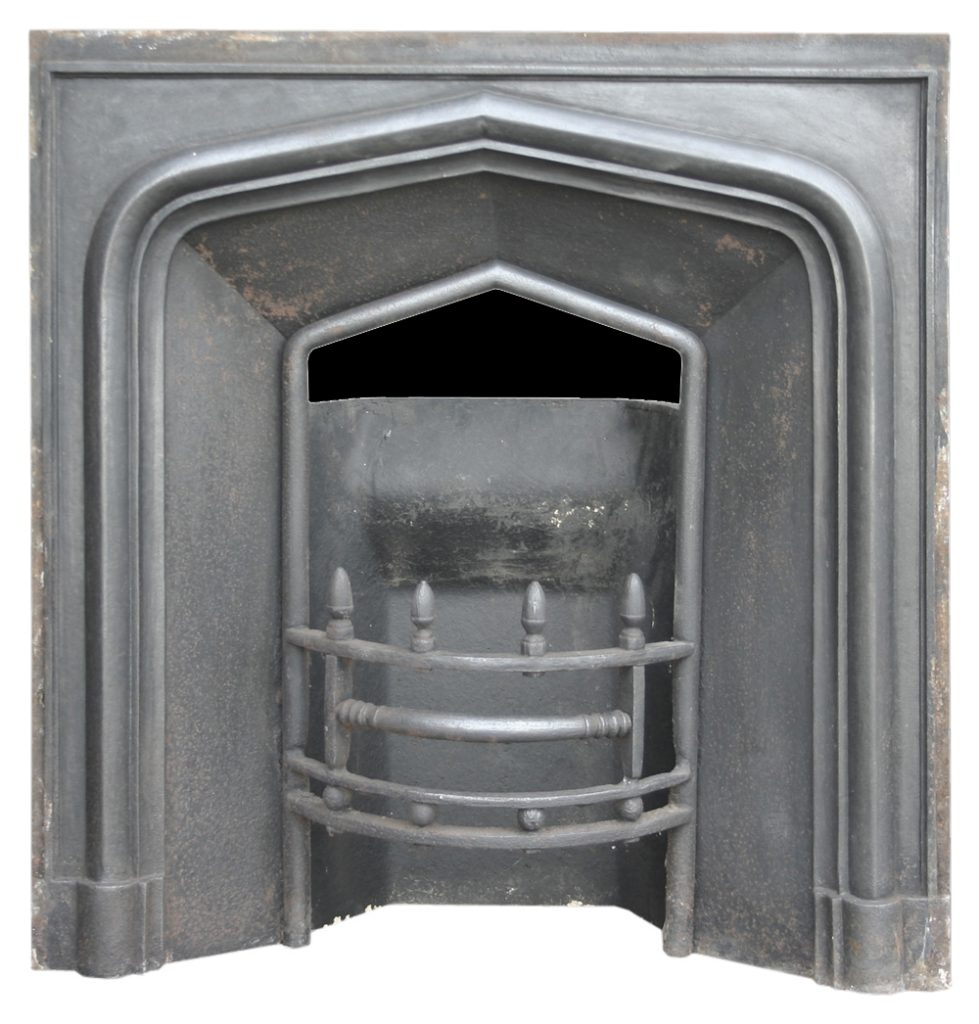 Antique cast iron Regency fireplace grate. -0