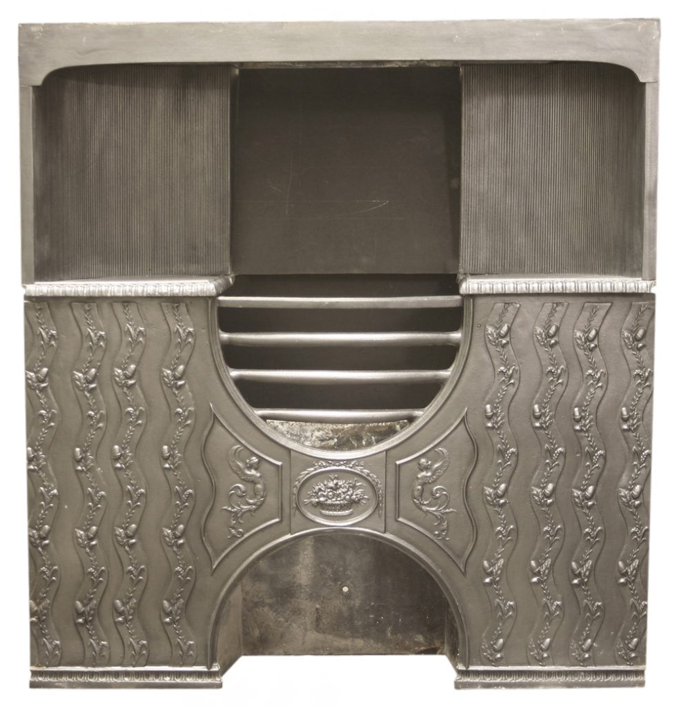 Antique Edwardian cast iron hob register grate. -0