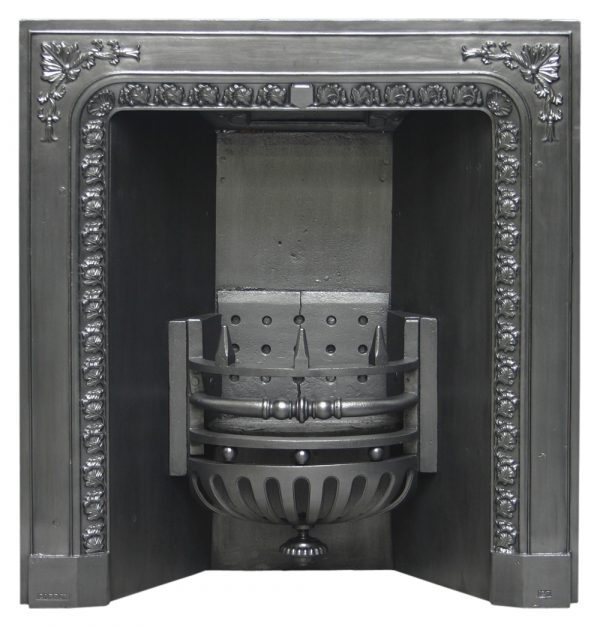 Antique Carron Victorian cast iron fireplace grate-0