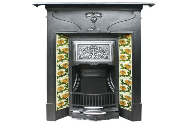 Reclaimed Edwardian Art Nouveau Combination fireplace -0
