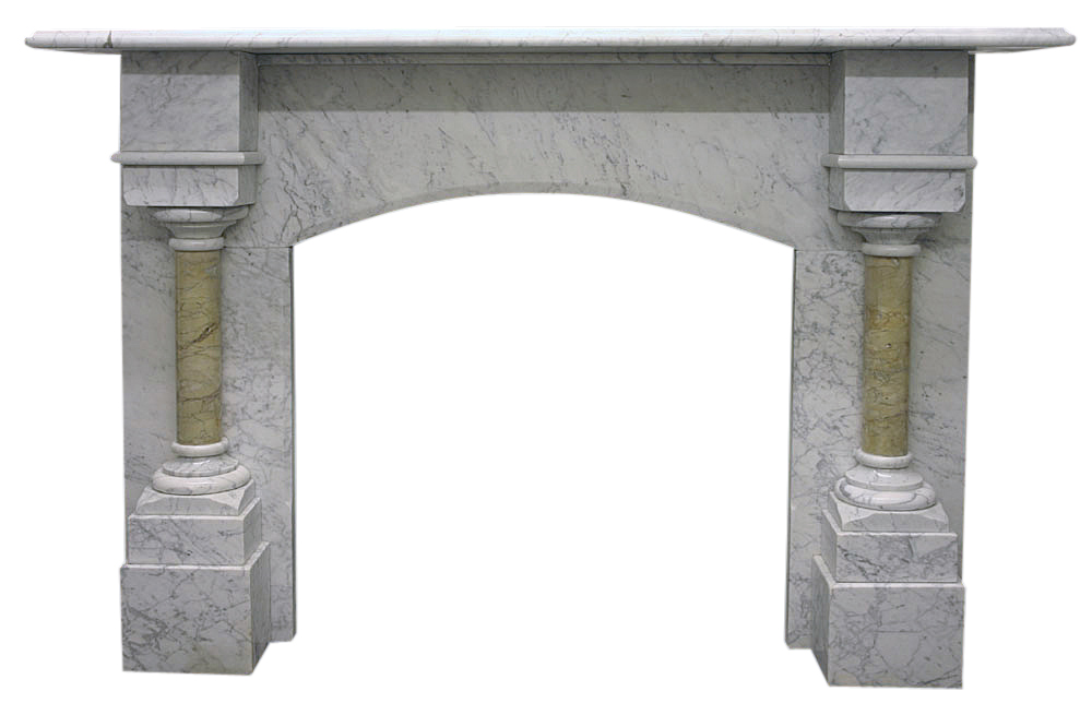 Antique Victorian Carrara marble fireplace surround -0