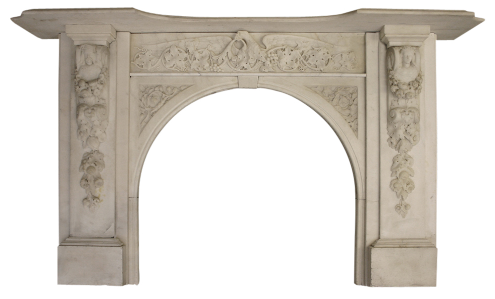 Spectacular antique early Victorian carved marble chimneypiece-0