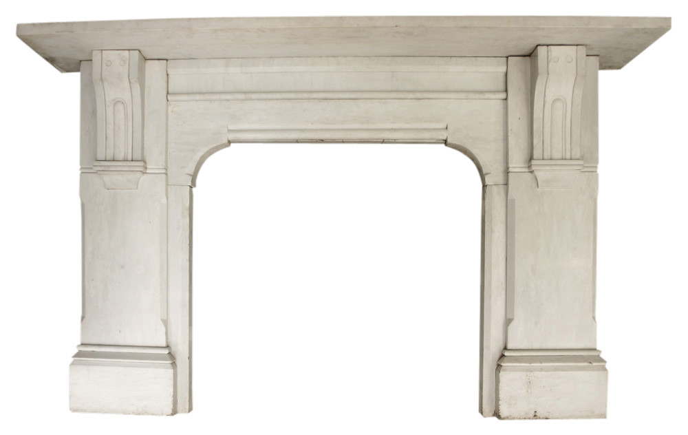 Reclaimed Victorian Statuary marble fireplace.-0