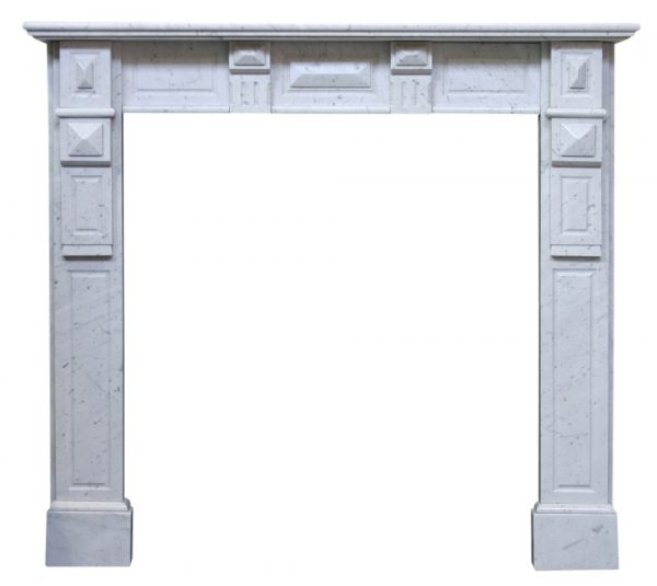 Antique continental Carara marble fire surround-0