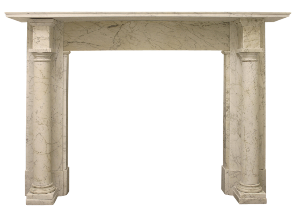 Antique early Victorian Carrara marble fire surround.-0