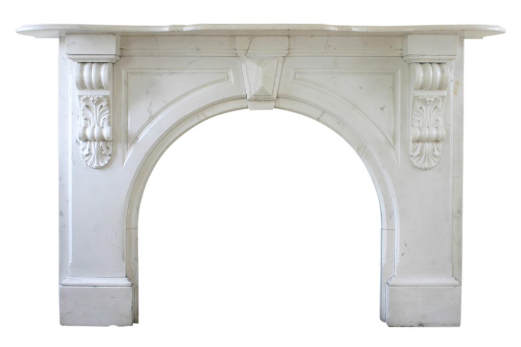 Victorian Statuary white marble fireplace surround-0