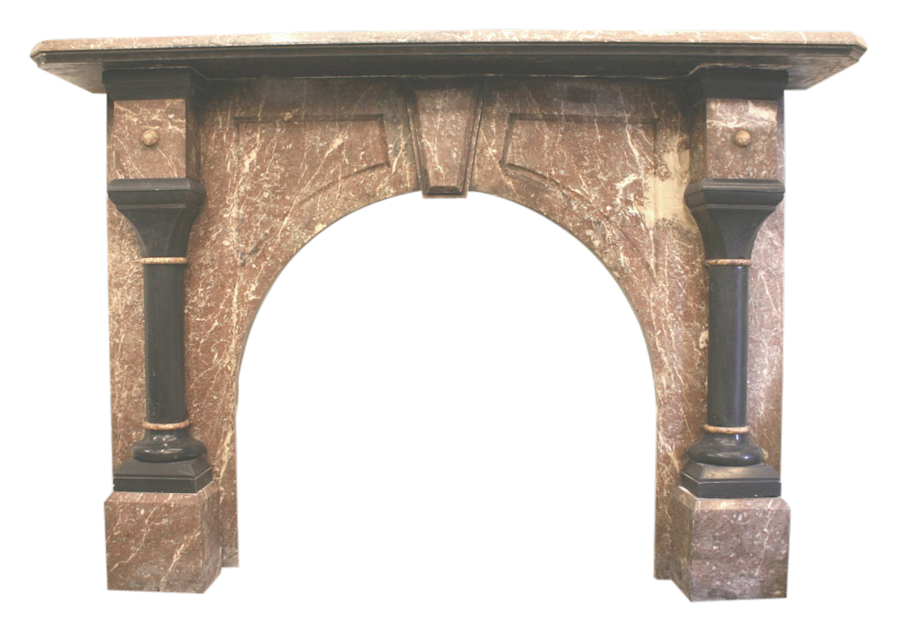 Reclaimed antique Victorian rouge marble fireplace surround-0