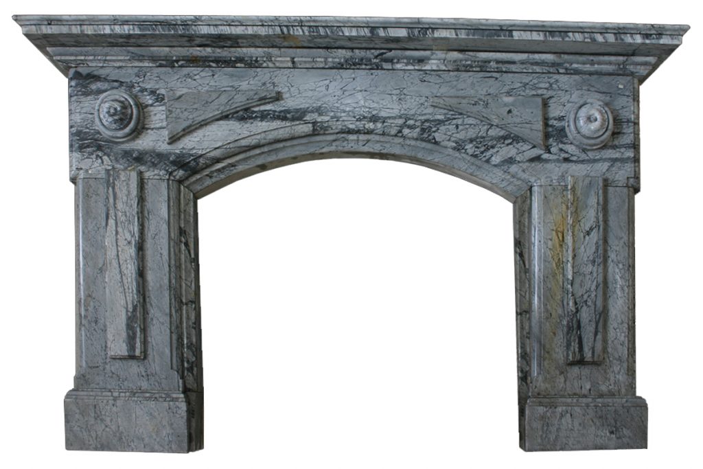 Large Victorian grey marble fire surround.-0