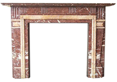 Reclaimed antique Victorian Rouge marble surround. -0