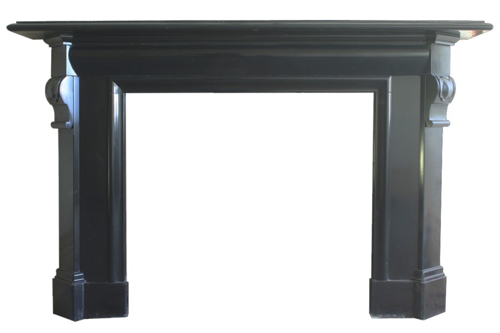 Large mid 19th Century Victorian black marble fireplace surround-0