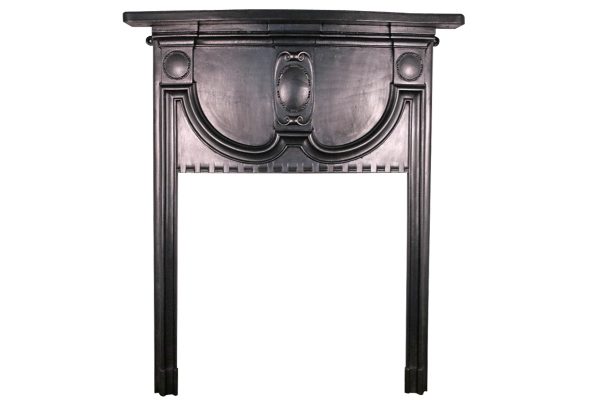 Small antique Edwardian cast iron fireplace surround-0